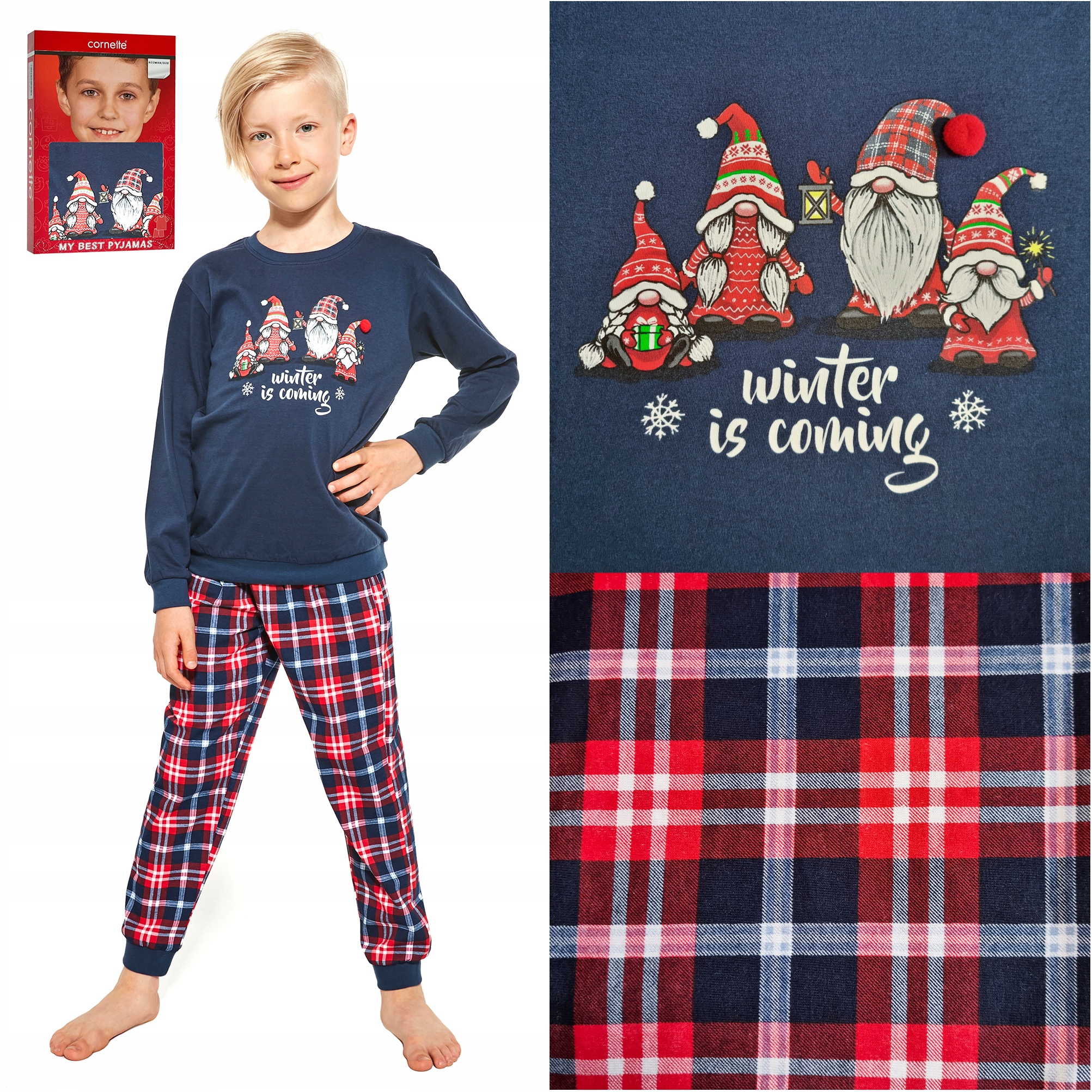 

Piżama świąteczna Cornette 593/122 Gnomes 122 128