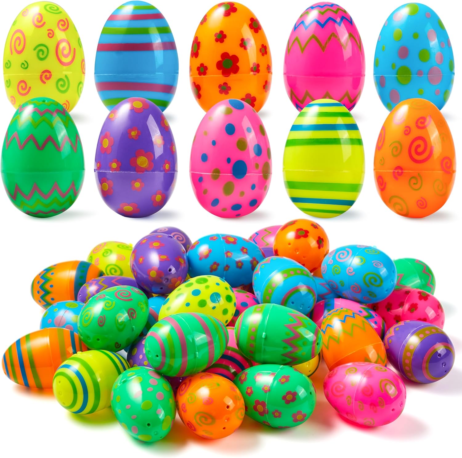 Velikonoční Vajíčka 72 Ks Barevná Prázdná Vajíčka K Naplnění 6 CM Joyin