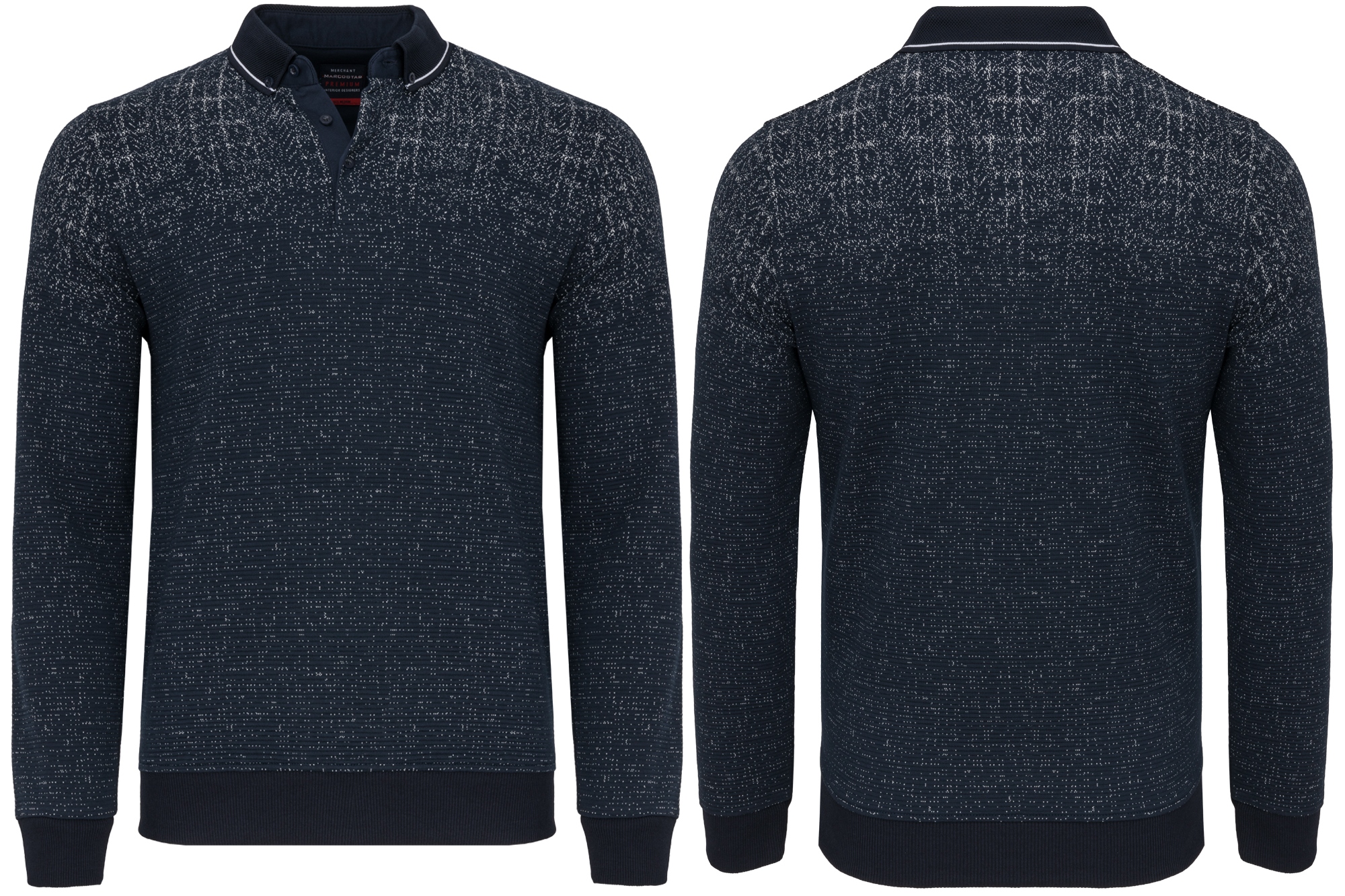 Pánský Svetr Polo Pánská Mikina Modrá Casual XXL