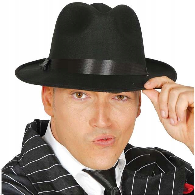 KAPELUSZ czarny GANGSTER retro LATA 20 gentelman