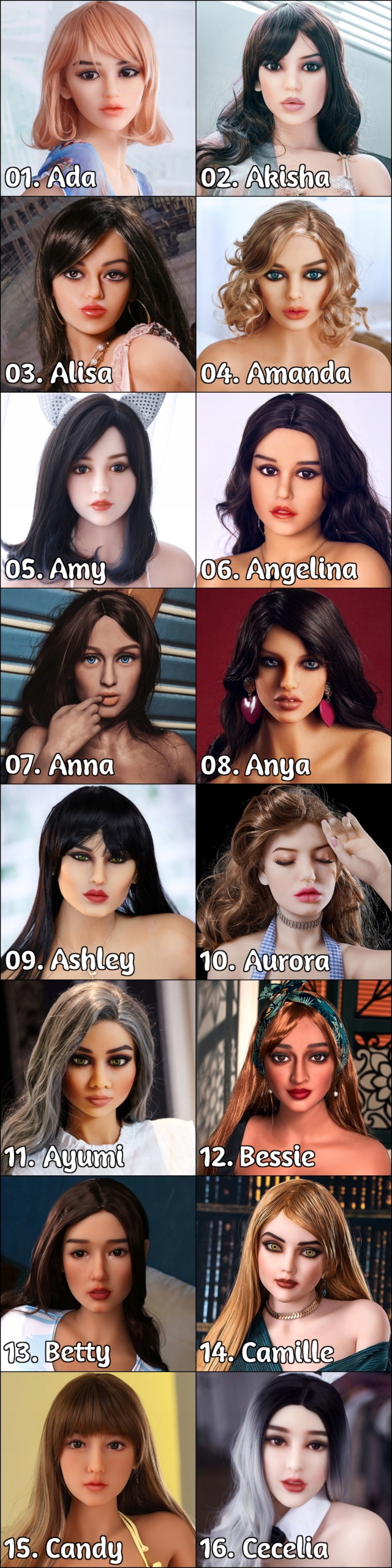 Głowa TPE Irontech Doll Konfiguracja Marka inny