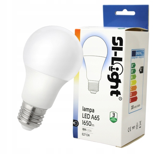 

Żarówka Źródło Led E27 18W A65 6400K Zimna 1650lm