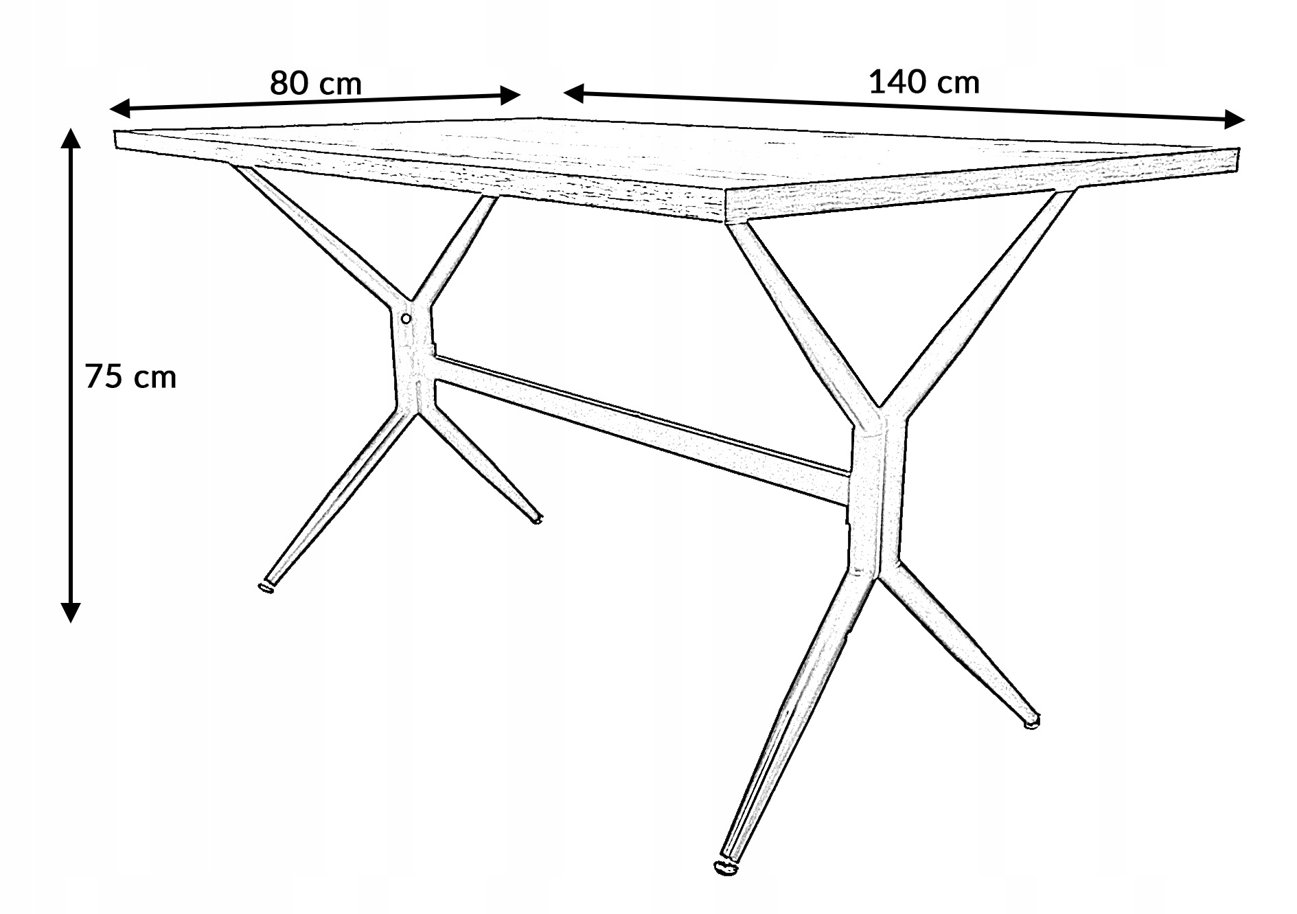 STÓŁ KUCHENNY STOLIK DO KUCHNI SALONU JADALNI ELIO 140x80x75 CM DĄB WERSAL EAN (GTIN) 5901386260185