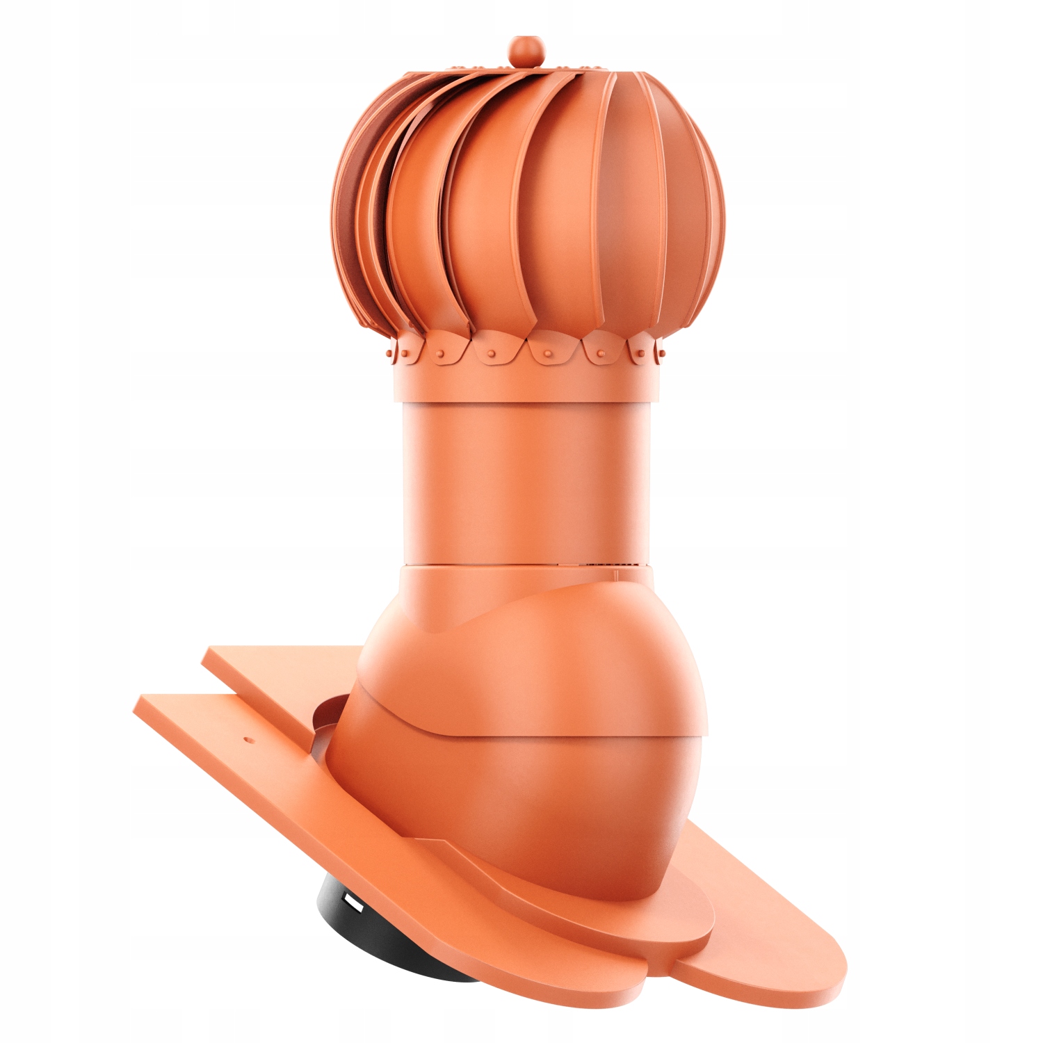 Větrací komín Otočný, kulovitý, fi125, kaprový, s korunkou Cihlový