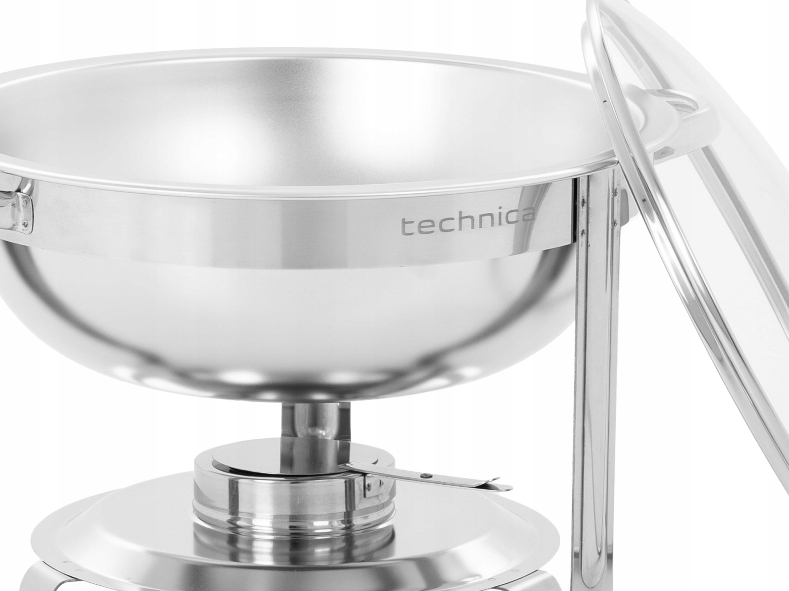 PODGRZEWACZ OKRĄGŁY DO POTRAW SZKLANA POKRYWA 5 L STAL NIERDZEWNA TECHNICA Marka Technica