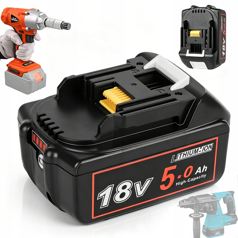 Bateria Zamienna Do Makita 18V 5AH BL1860B BL1870B Wskaźnik Led Wytrzymały