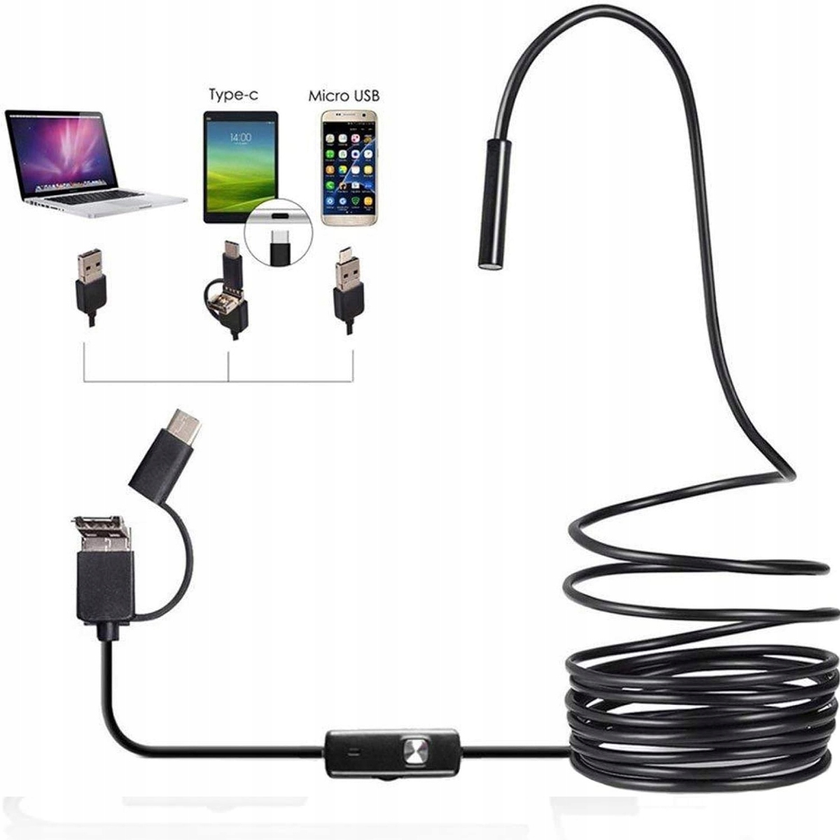 Kamera INSPEKCYJNA DUO ENDOSKOP 2M 6LED FULL HD WIFI ANDROID IOS