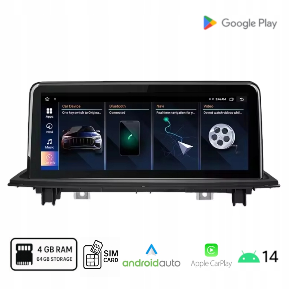 Radio Android do Bmw X1 F48 Evo (2018-) Android Auto Carplay Wi-Fi 4+64 Gb