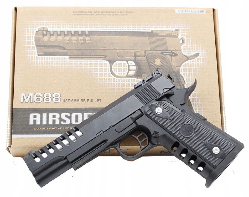 

Pistolet Metalowy M688 Colt Wiatrówka Kulki 6mm Bb