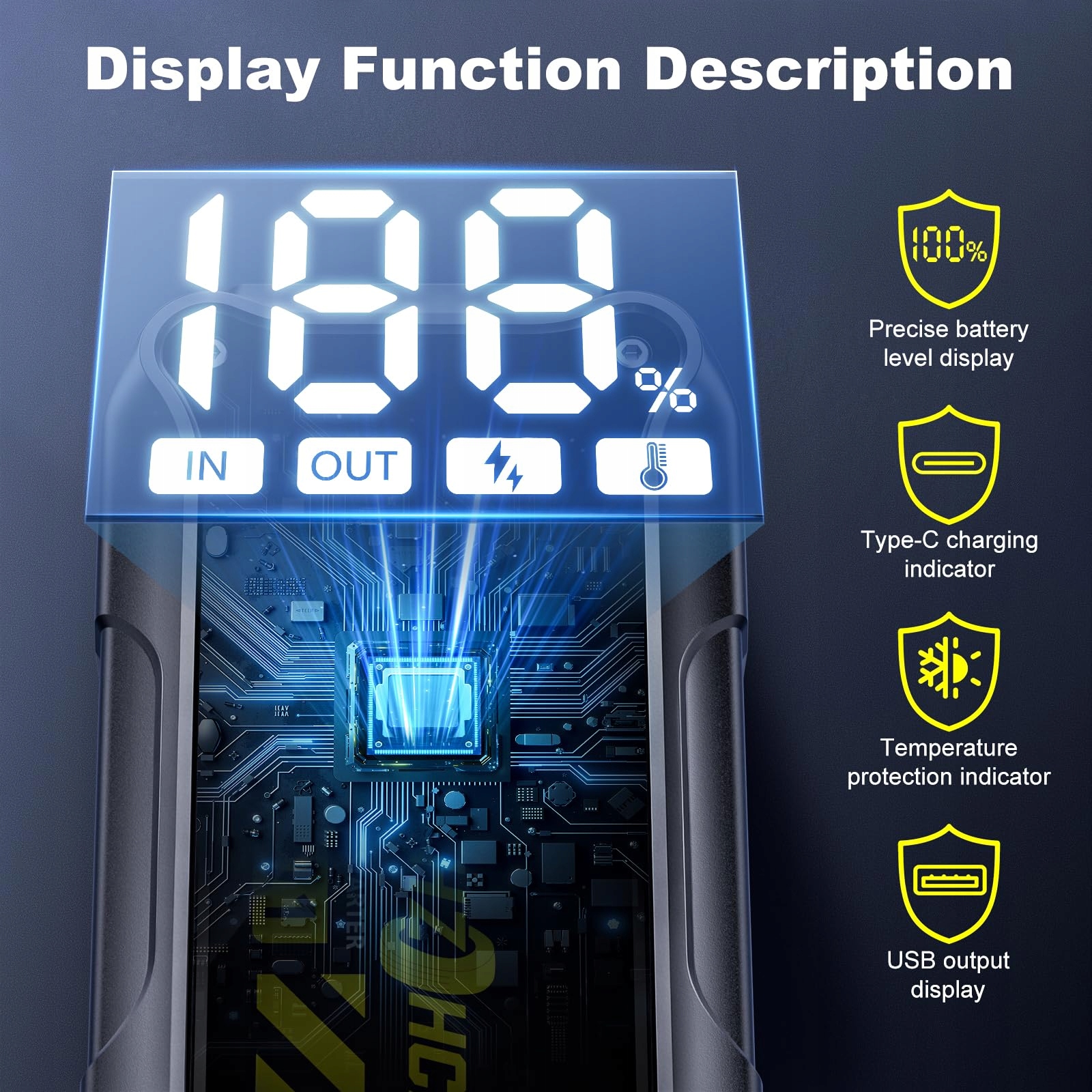 STARTSHILFE Powerbank 7000A 12V 10L Benzyna 8L Diesel LED USB — miniatura 5