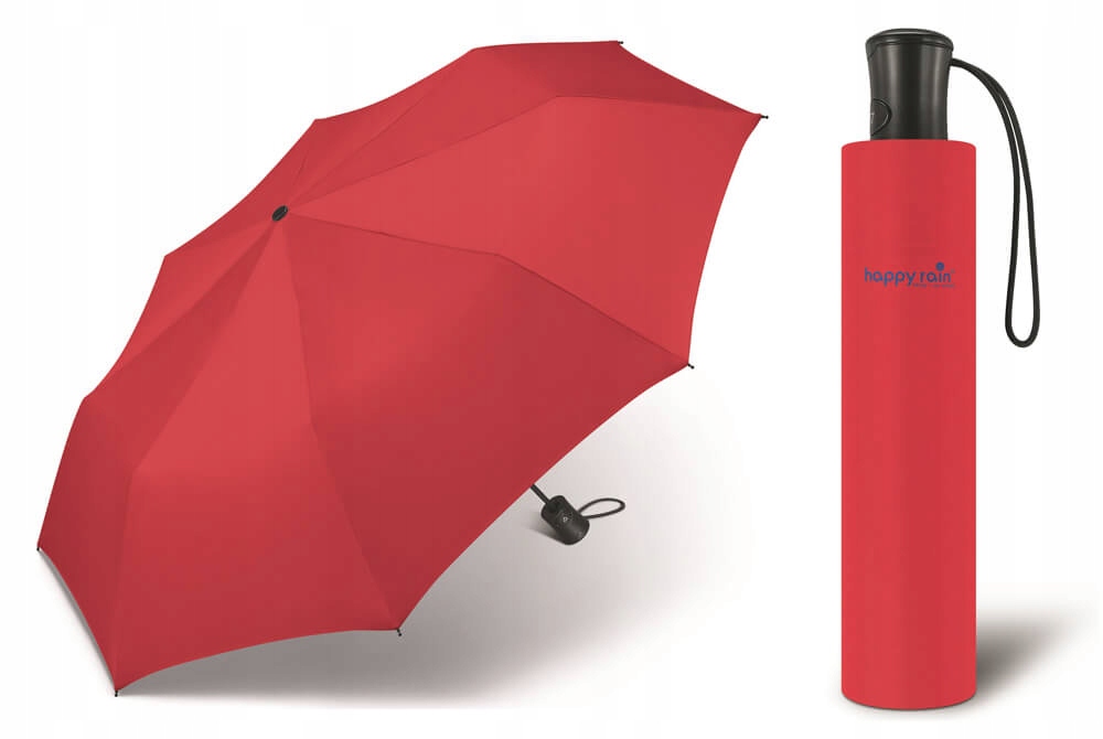 

Automatyczna lekka parasolka Happy Rain, Czerwona