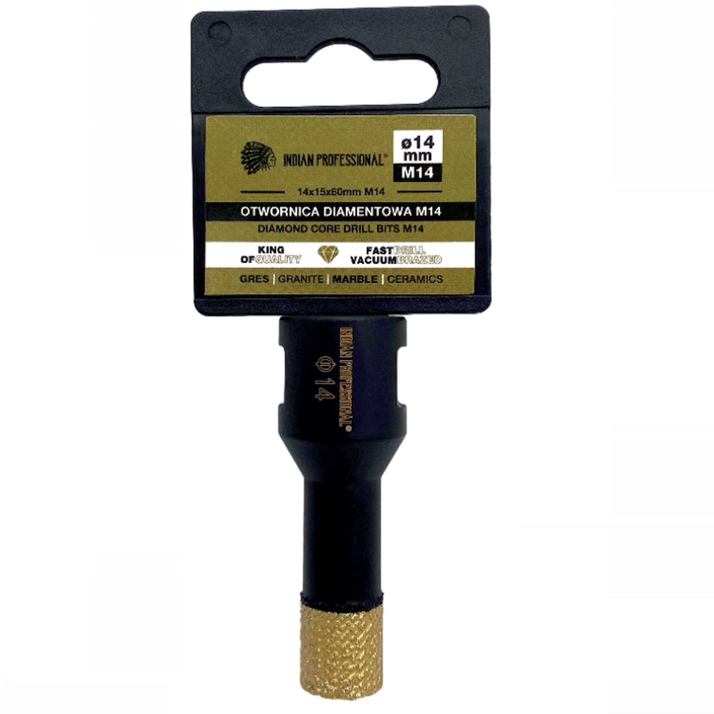 INDIAN PROFESSIONAL Otwornica diamentowa koronka do gresu, płytek 14mm
