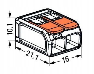 Złączka WAGO Szybkozłączka Na Drut 2x6mm 221-612 Waga produktu z opakowaniem jednostkowym 0.008 kg