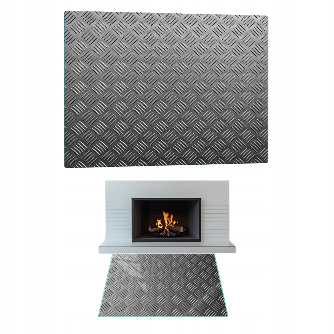 Sklo Pod Krb Tvrzené Sklo Podstavec Rozměr 60x52cm Grafika Kov