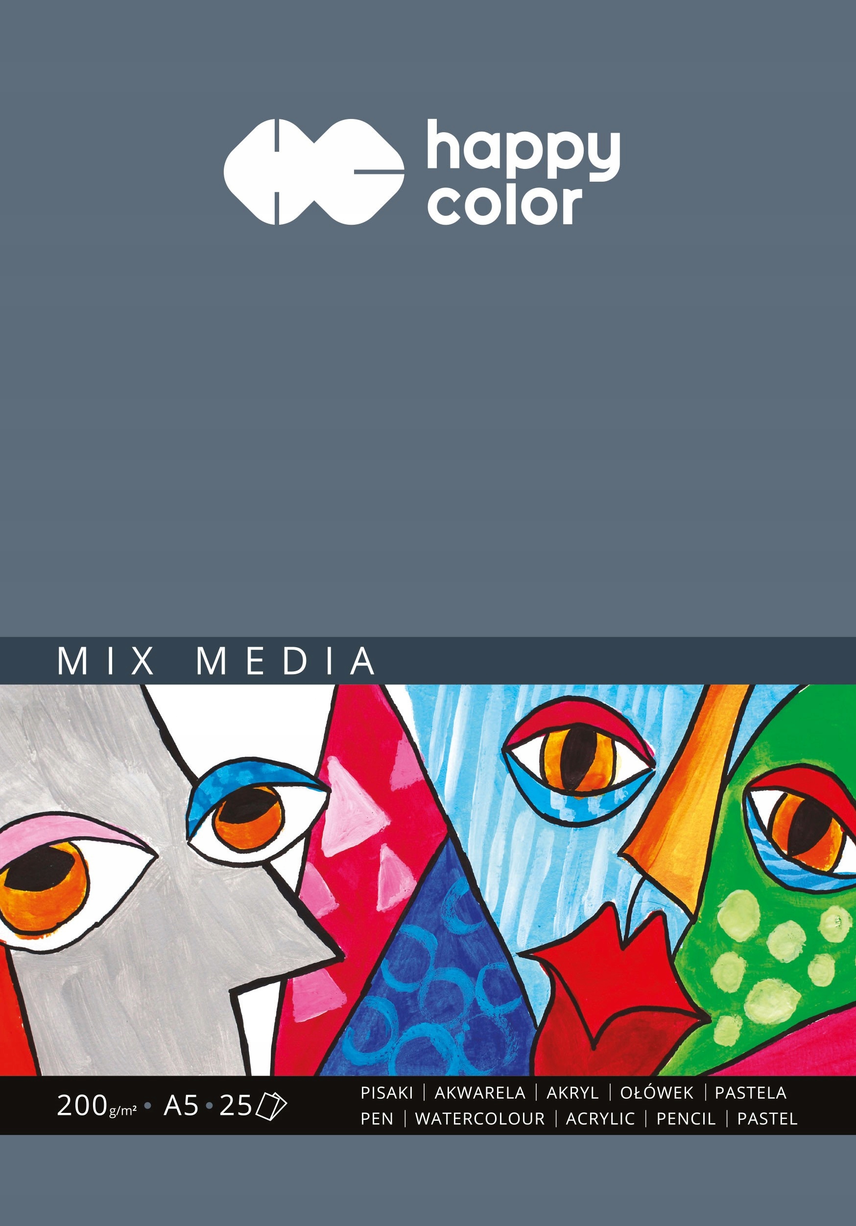 

Blok MIX Media, Art, A5, 25 ark, 200g, Happy Color