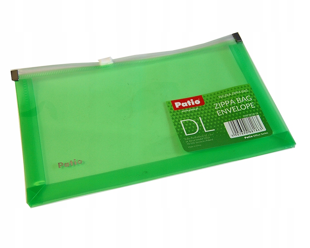 

Koperta Na Dokumenty DL Zippa Bag Zielona Patio