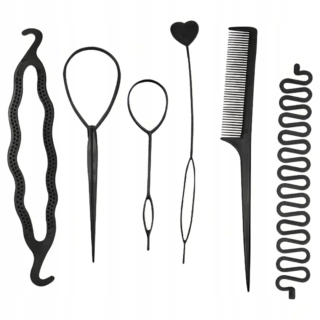 ZESTAW DO UPIĘĆ WŁOSÓW WYPEŁNIACZ DO KOKA GRZEBIEŃ TWISTER FRYZURA 6 SZT