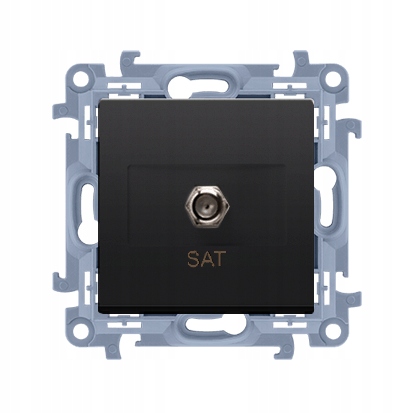 Gniazdo antenowe typu F pojedyncze Czarny mat Simon 10