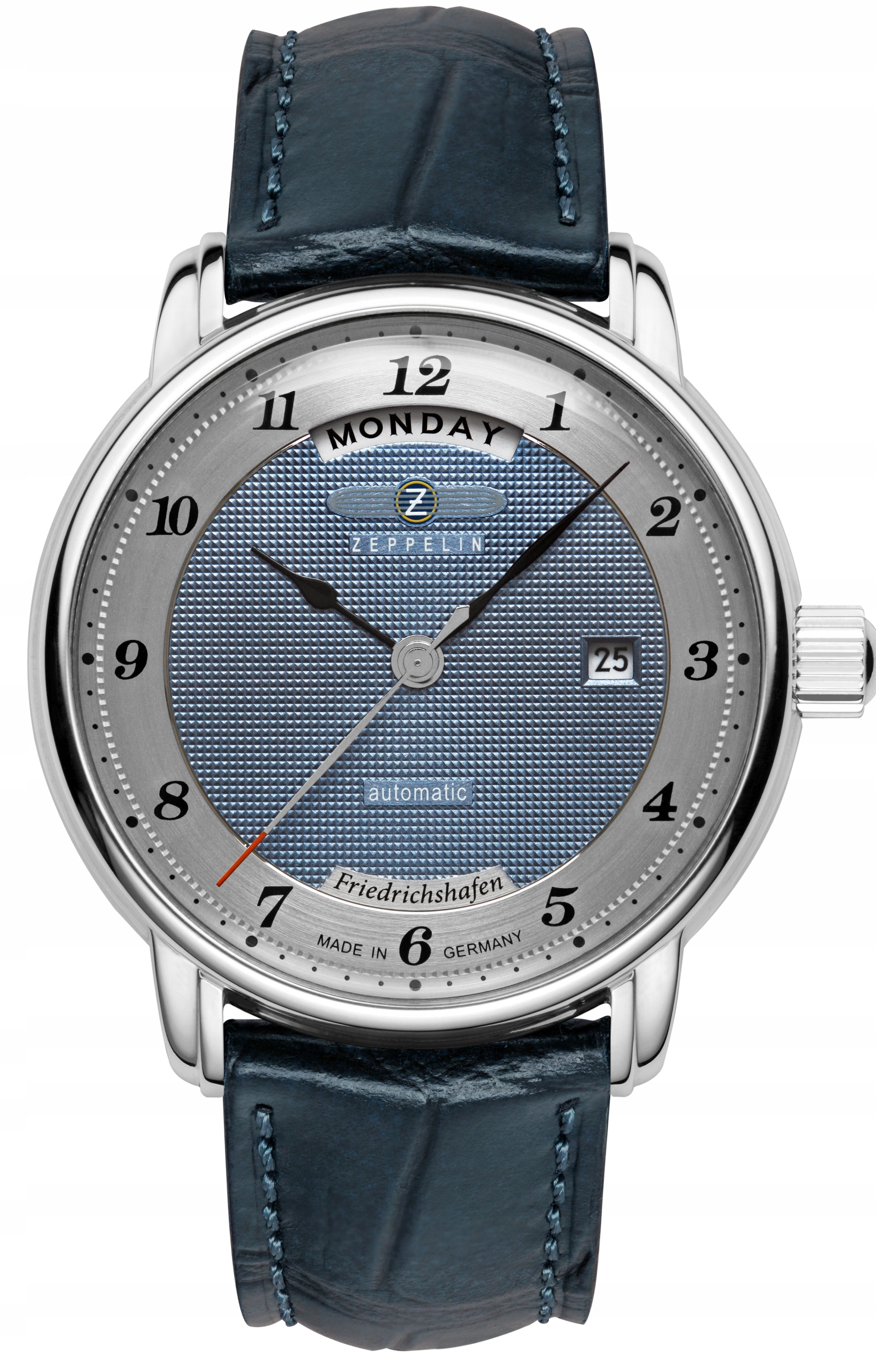Nové Originální Pánské hodinky Zeppelin 8562-3 stříbrné, řemínek, datum