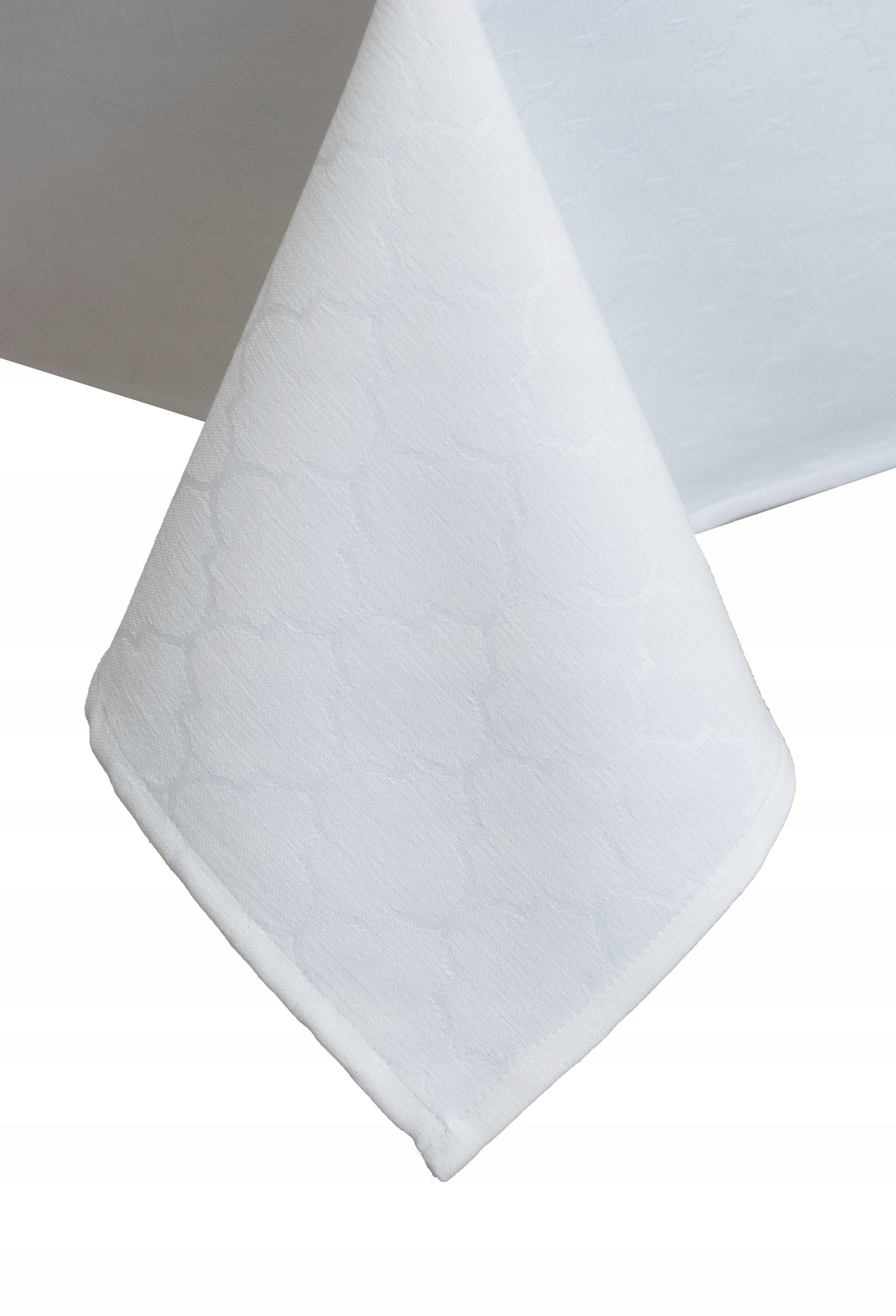 Biały wzorzysty obrus plamoodporny Lux 155X450