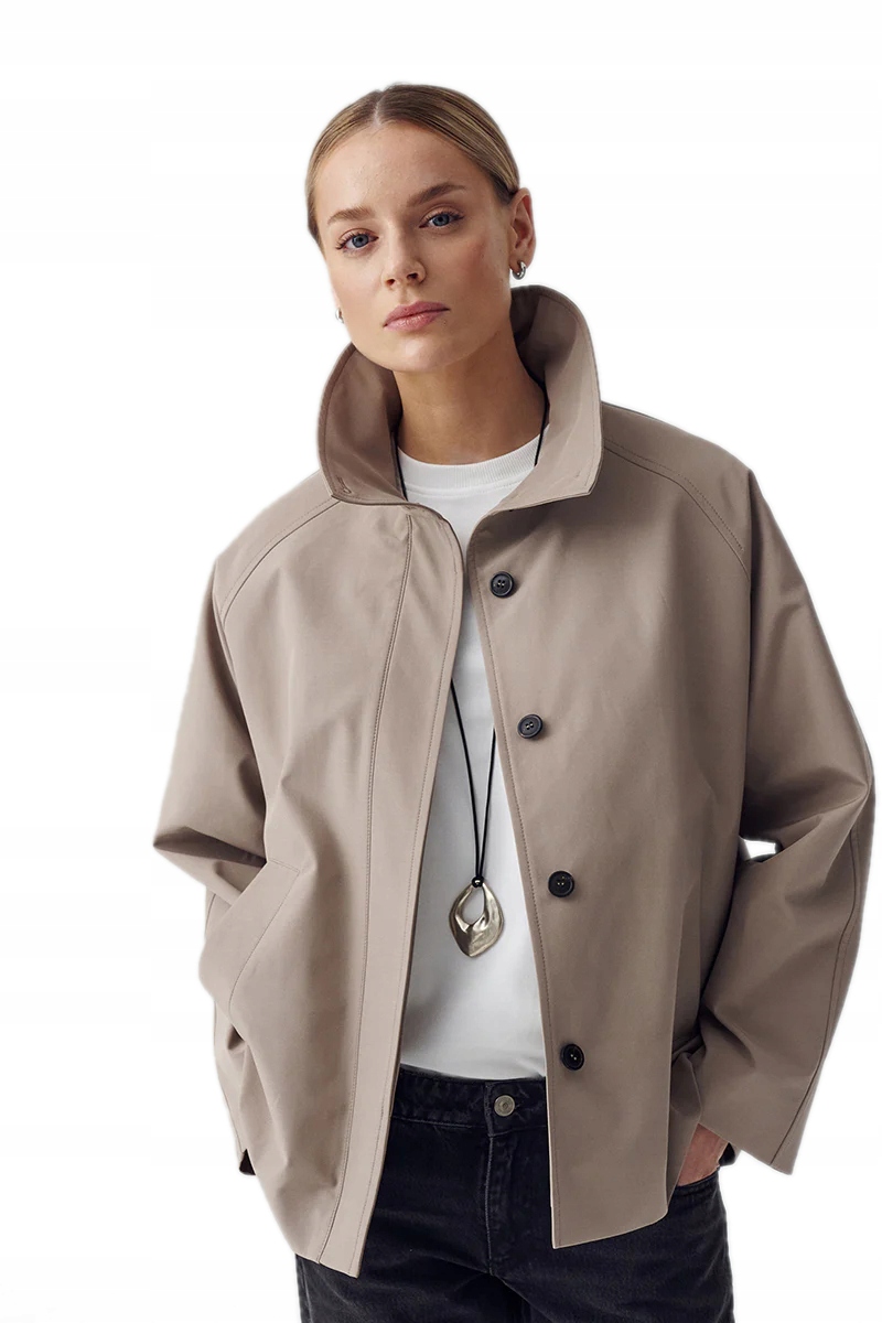 Dámská Volná Bunda S Oversize Podšívkou Béžová Rim Janbor M