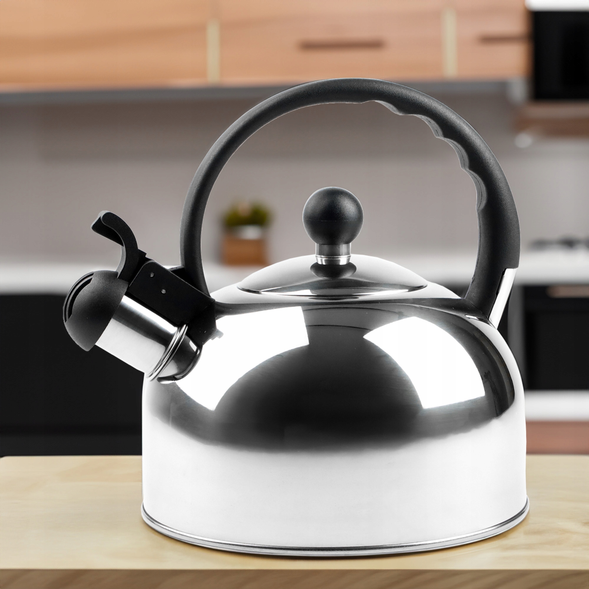 CZAJNIK TRADYCYJNY Z GWIZDKIEM DUŻY STALOWY Z RĄCZKĄ 2 L INDUKCJA GAZ