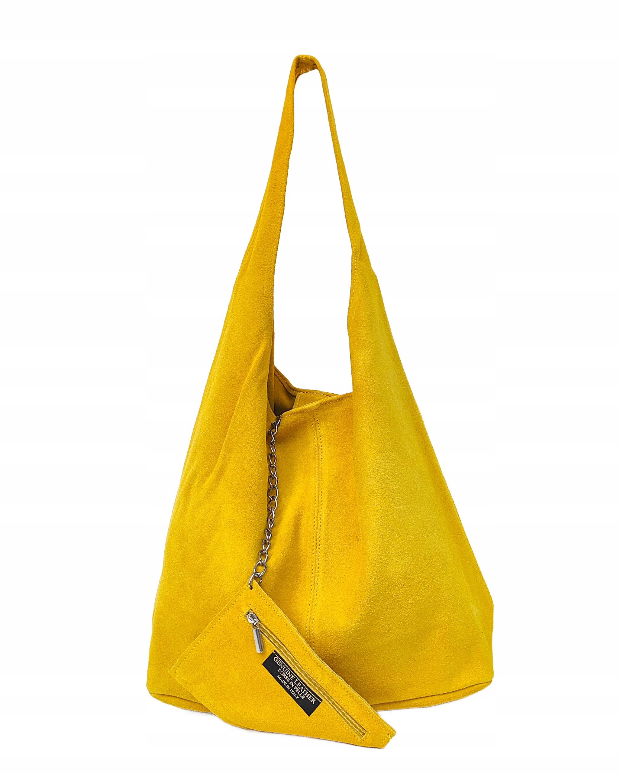 Semišový módní sáček, žlutý