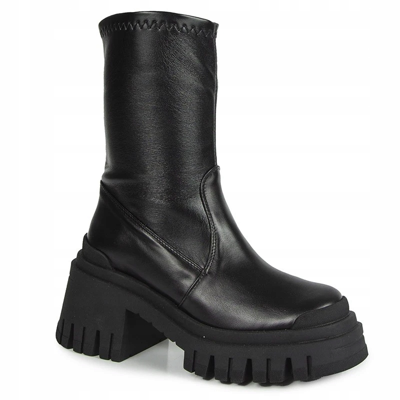 CARINII B10021 CZARNE SKÓRZANE BOTKI 37