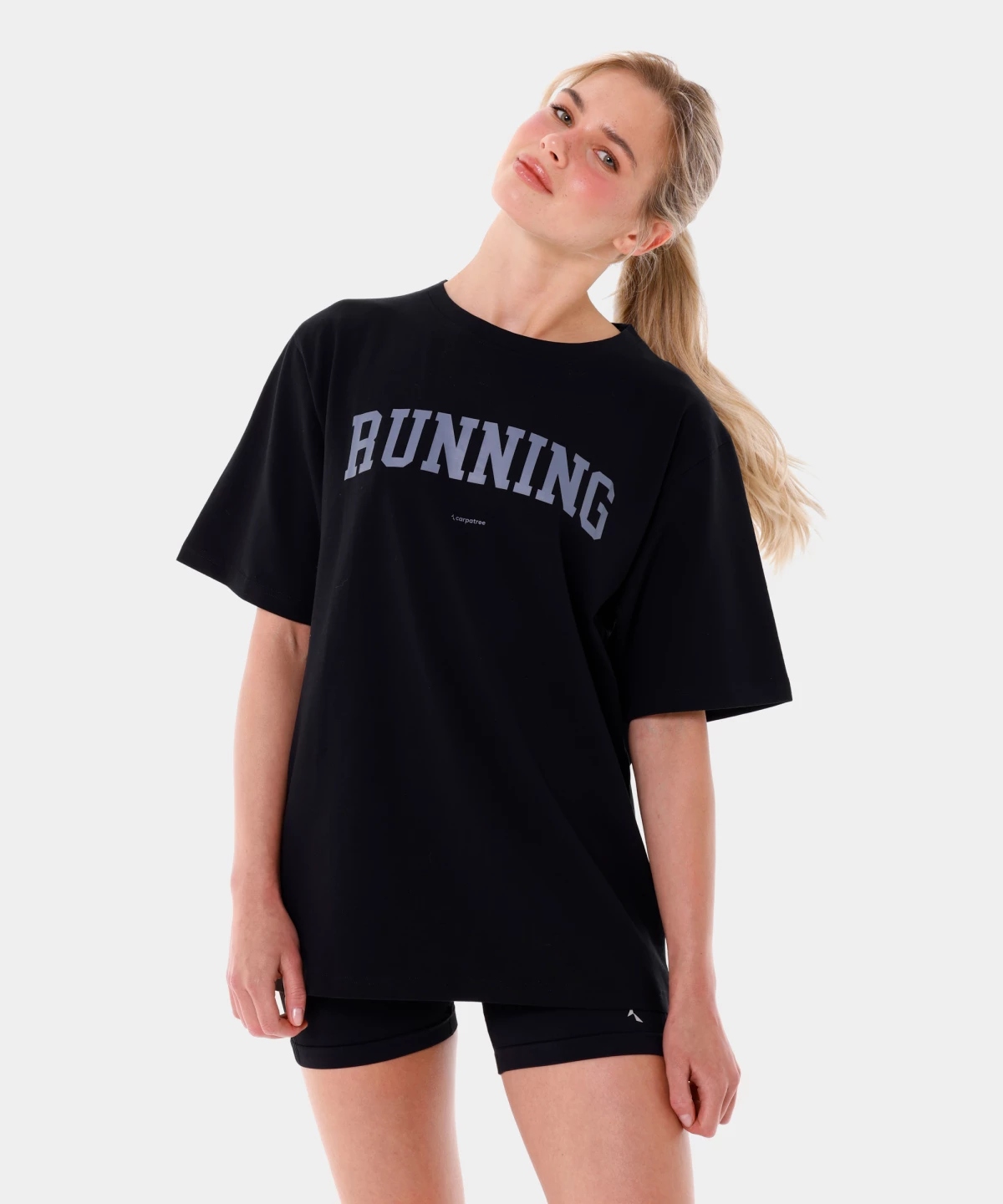 Dámské oversize tričko Carpatree Running boyfriend bavlněné černé M