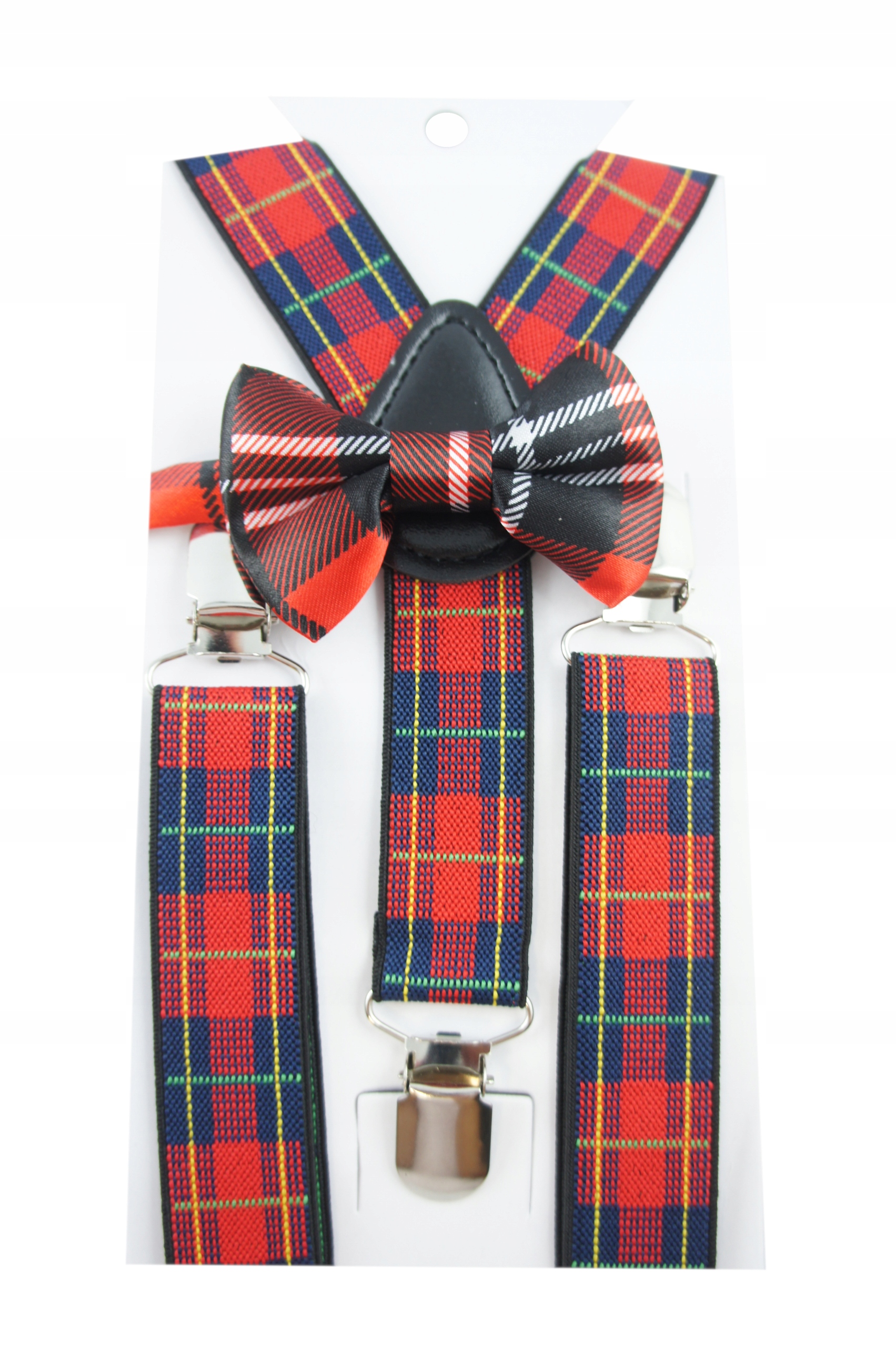 

Świąteczne szelki muszka niemowlęca Szkocka Krata