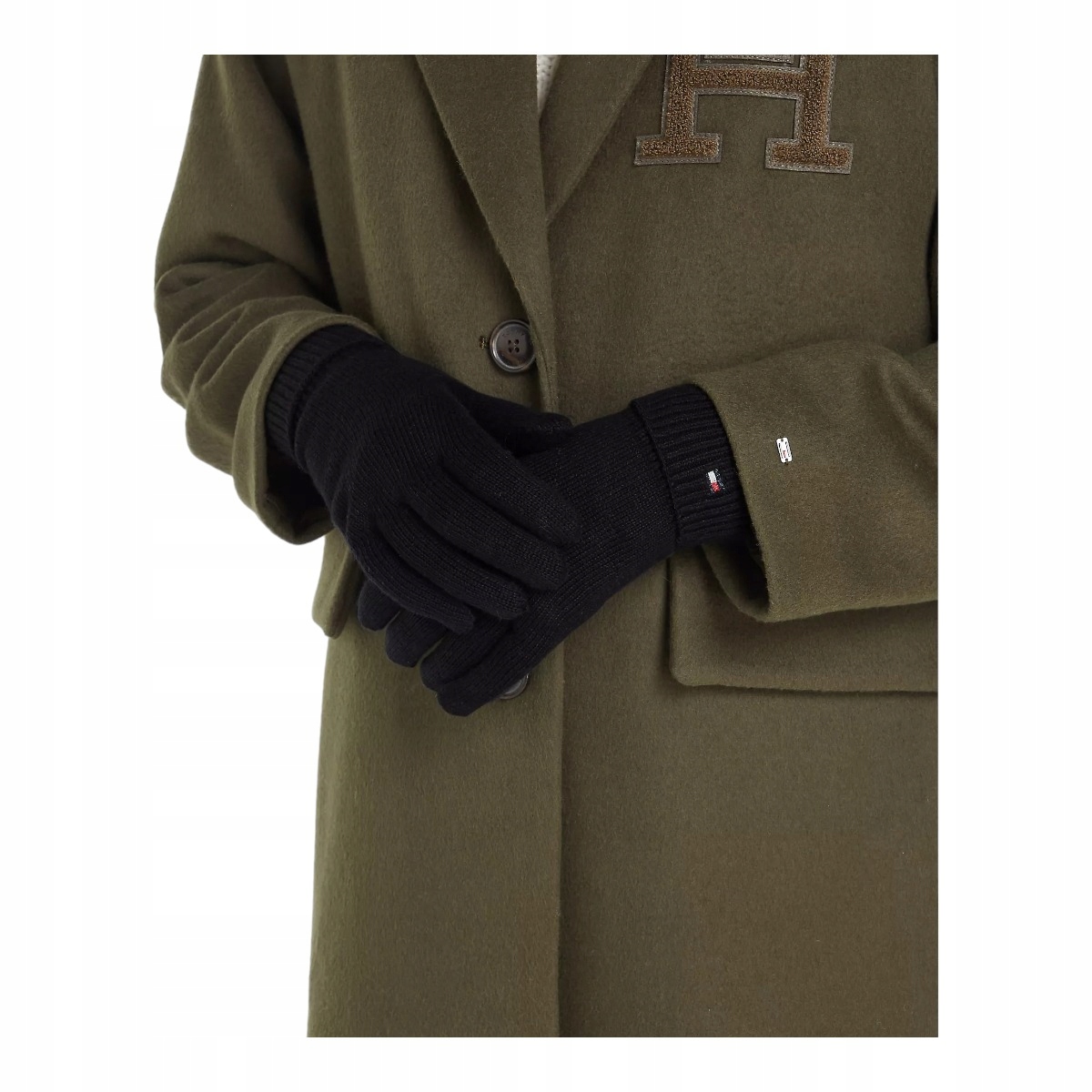 TOMMY HILFIGER RĘKAWICZKI DAMSKIE ESSENTIAL FLAG GLOVES CZARNE Płeć kobieta