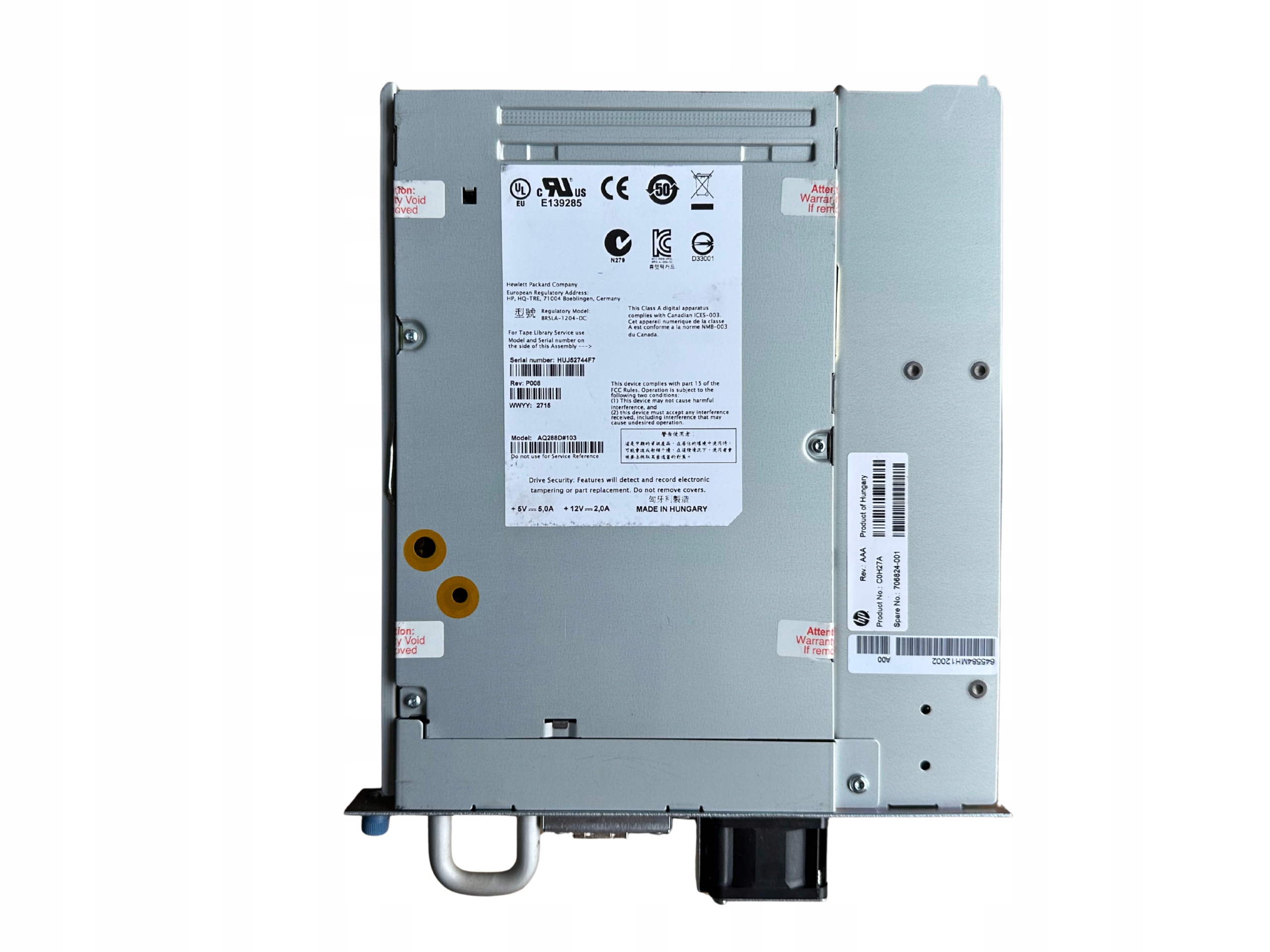 HPE Napęd LTO-6 HH SAS 6G MSL C0H27A 706824-001