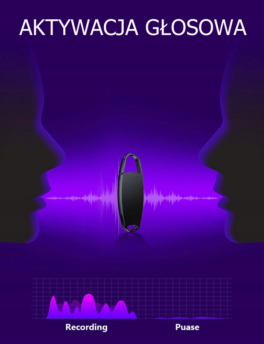 MINI DYKTAFON PENDRIVE URUCHAMIANY NA GŁOS 32GB HQ Kod producenta 4est