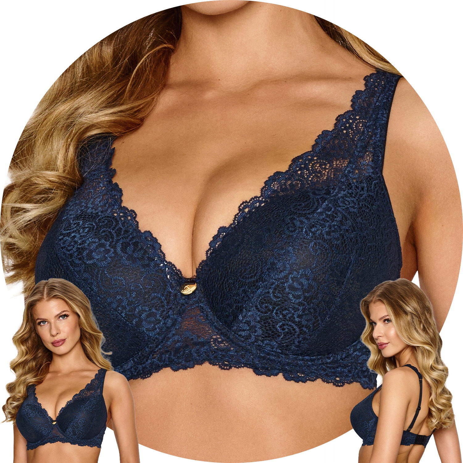 Lupo 2618 Push-up podprsenka námořnická modrá 75E