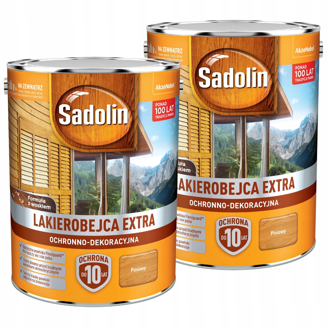 Sadolin Extra Lakobejca 10L Piniová Sada 2x5L