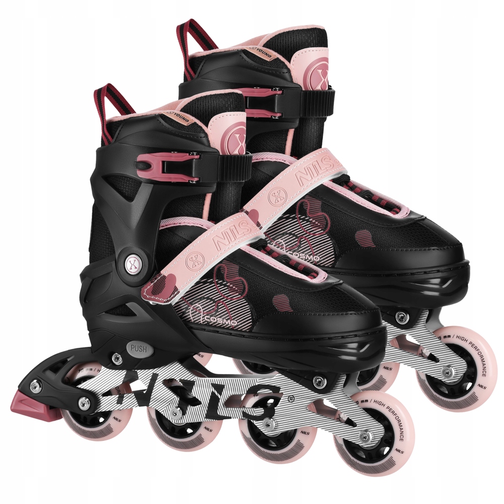 Rolki Z Regulacją Łyżworolki Rekreacyjne Kauczukowe Młodzieżowe Nils 38-41