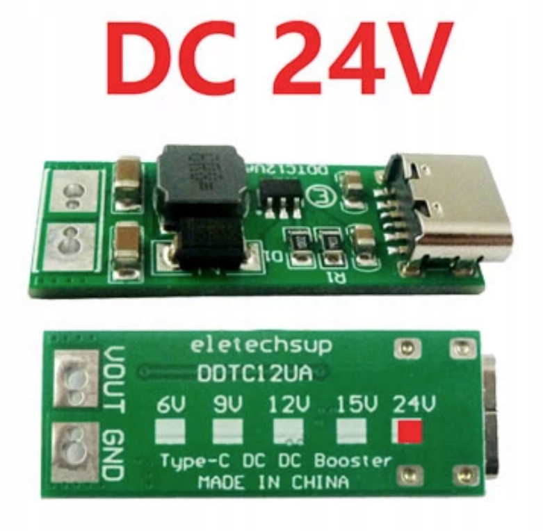 Przetwornica Boost 9W USB-C 6V 9V 12V 15V 24V 0102 Rodzaj przetwornica