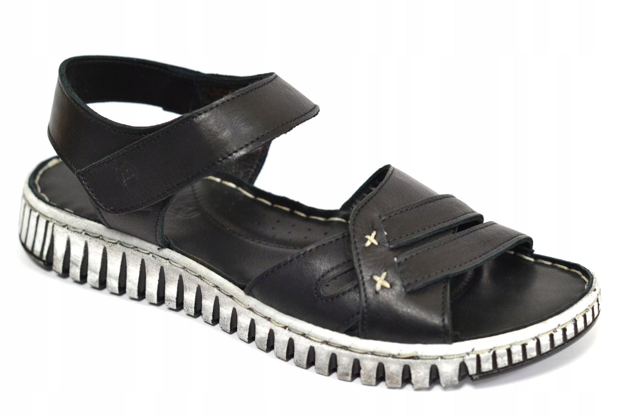 Manitu 910145-01 Pohodlné Černé Sandály VEL.40