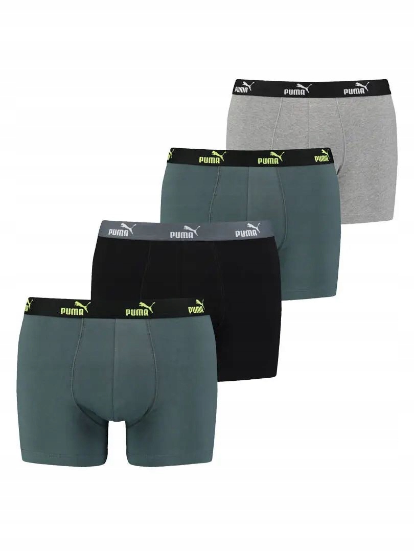 Y8595 Puma everyday Majtki Bokserki męskie Puma Solid Boxer 4-Pack 4pary S