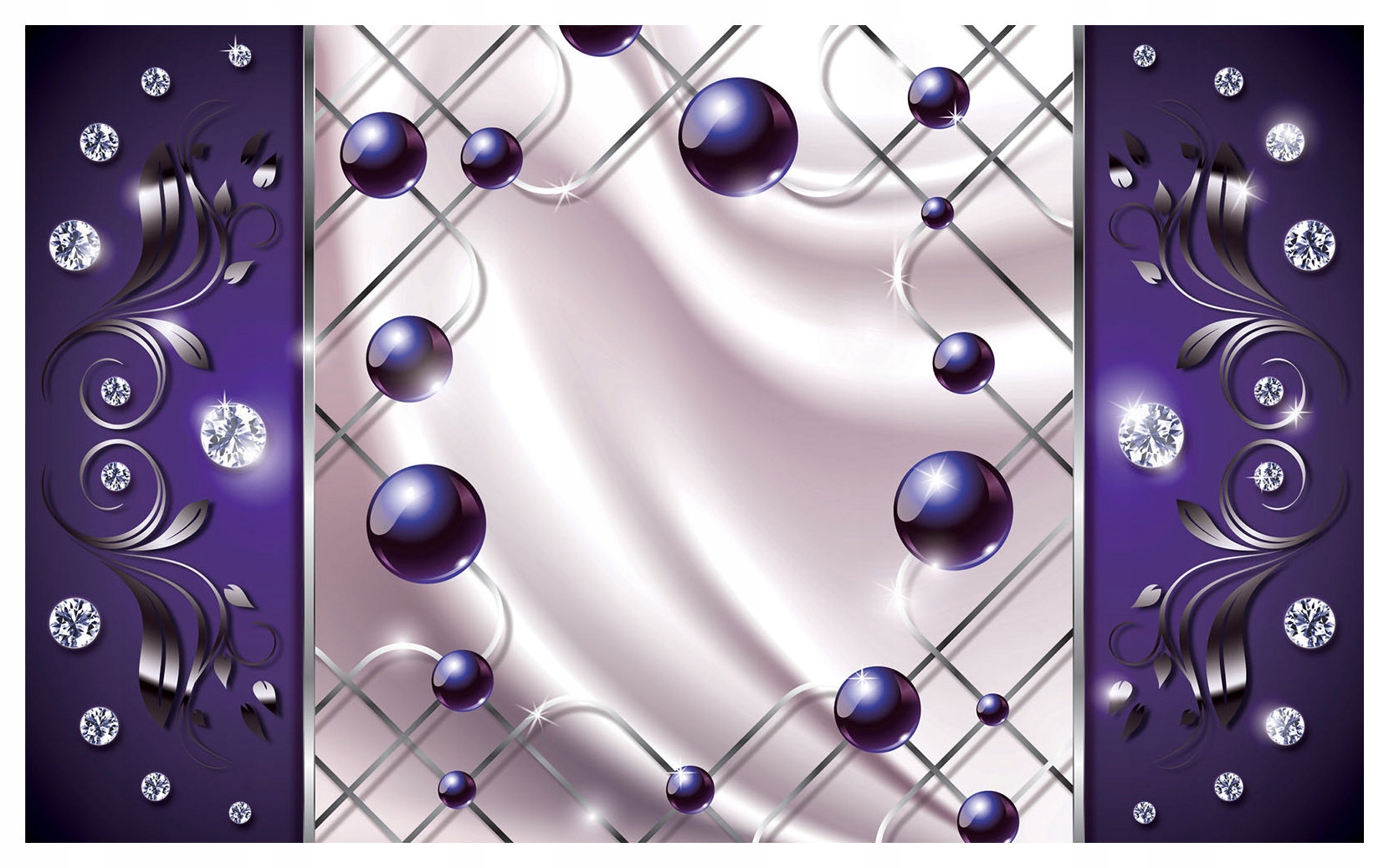Fototapeta Diamanty Guľôčky Striebro vinylová 254x184 Geometria a kvety lepidlo