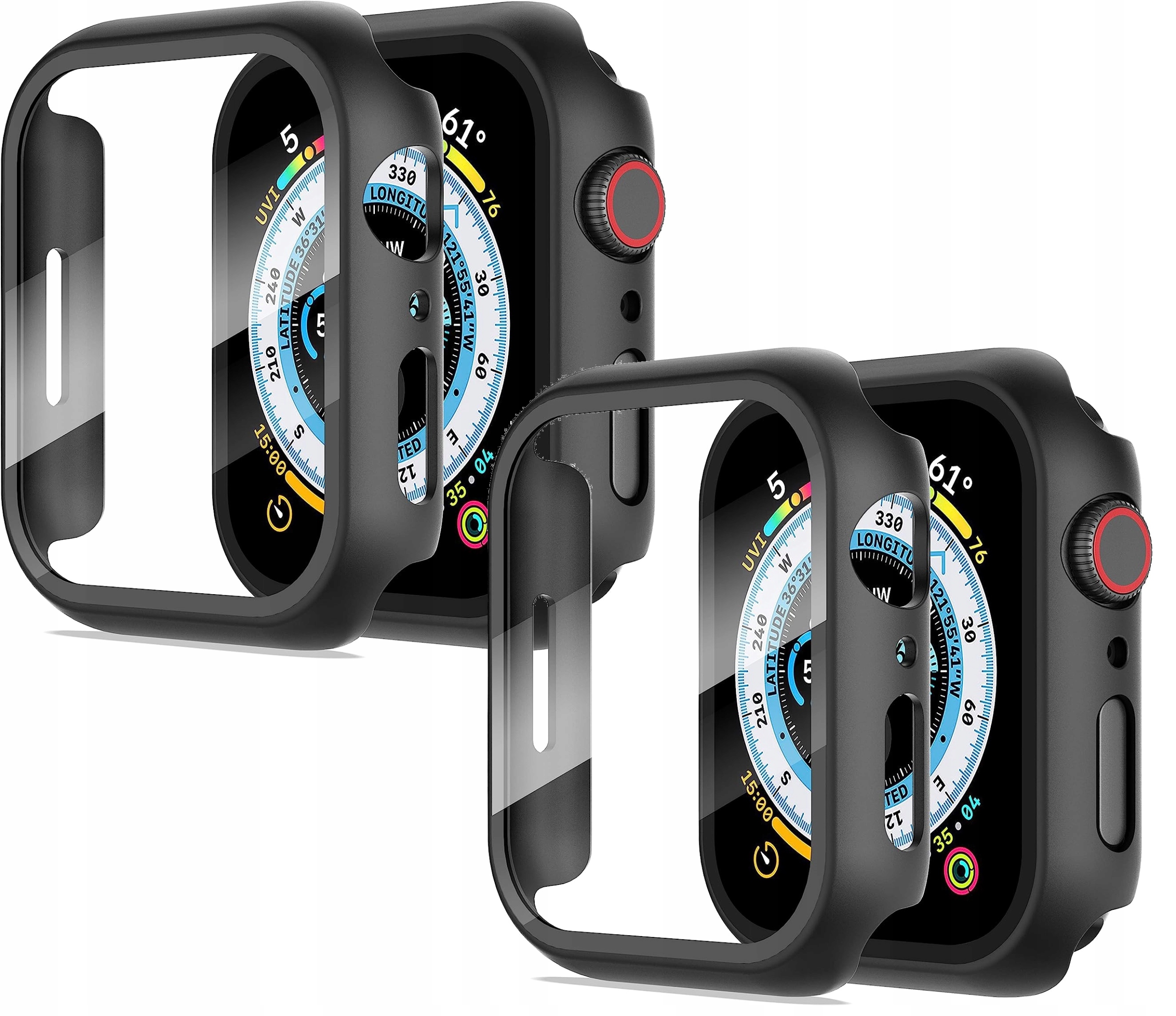 Etui Ochronne Szkło Hartowane do Apple Watch Series 6/5/4/SE 44 mm 2szt.