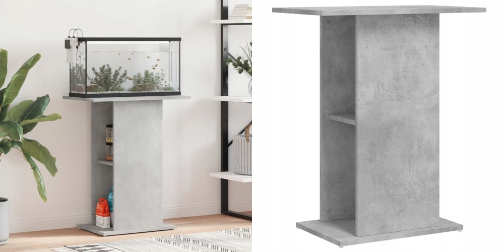 Levně Šedá betonu skříňka pod akvárium, 60, 5x36x72, 5 cm