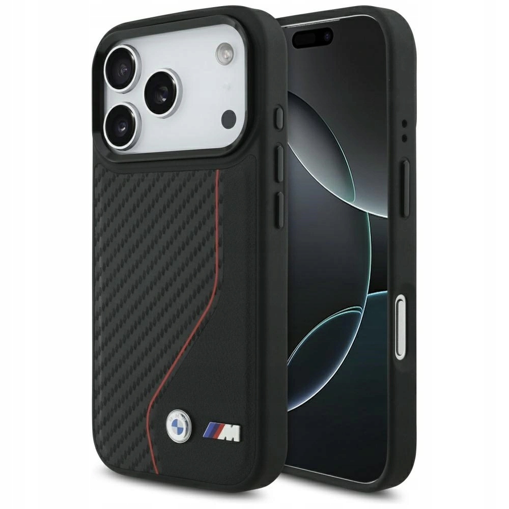 Pouzdro Bmw M Carbon Line & Logo MagSafe pro iPhone 17 Pro červené