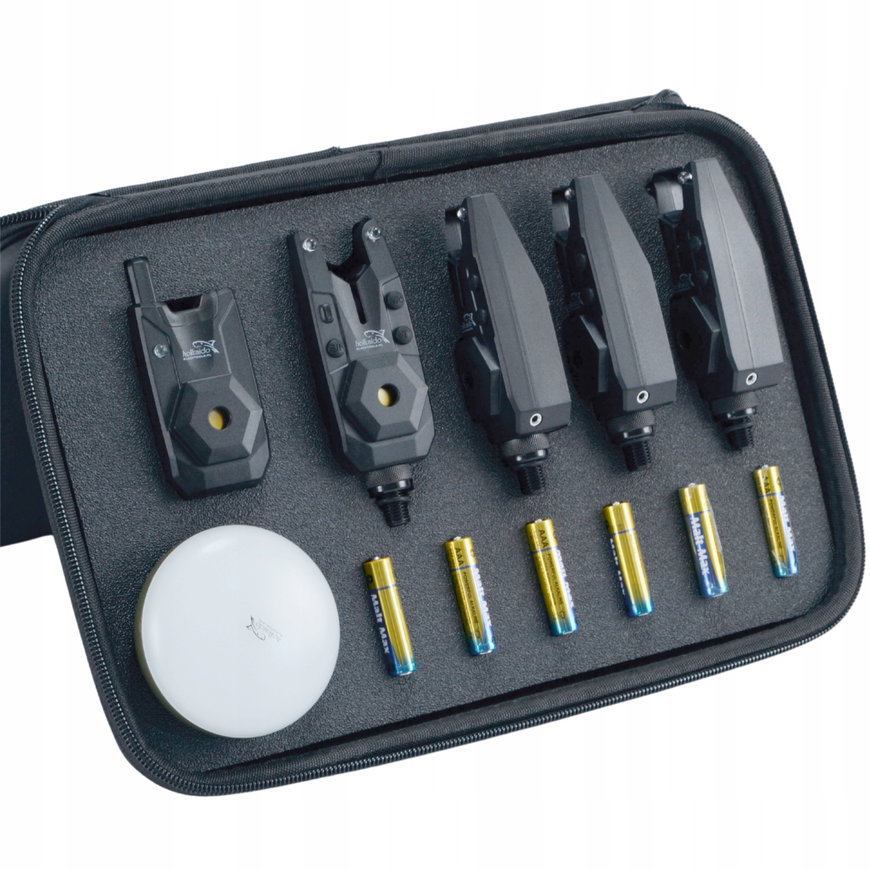 ZESTAW SYGNALIZATORÓW WĘDKARSKICH Z CENTRALKĄ 4+1 + LAMPKA I ETUI HOKKAIDO Kod producenta W12056