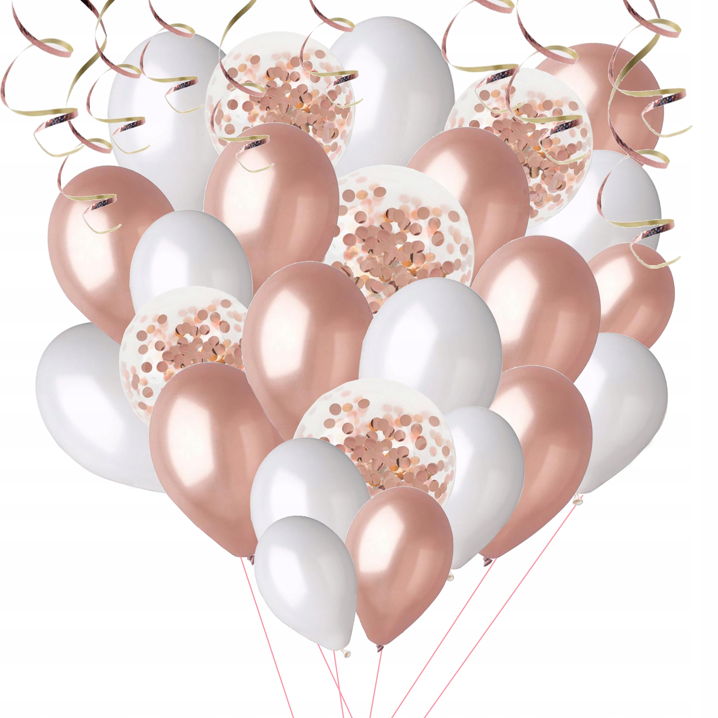 ZESTAW BALONY WIECZÓR PANIEŃSKI ROSE GOL ZŁOTY RÓŻ