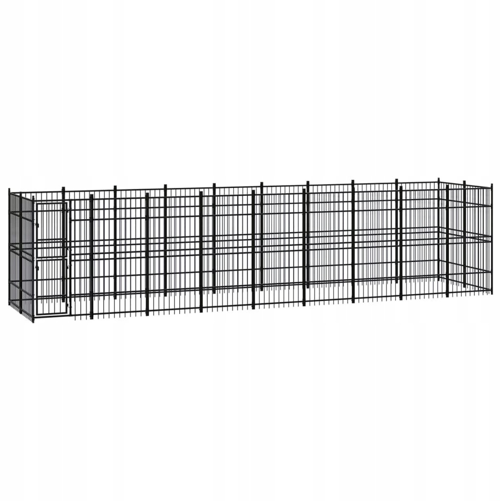 Levně VidaXL Venkovní ohrádka pro psa, ocelová, 16,59 m²