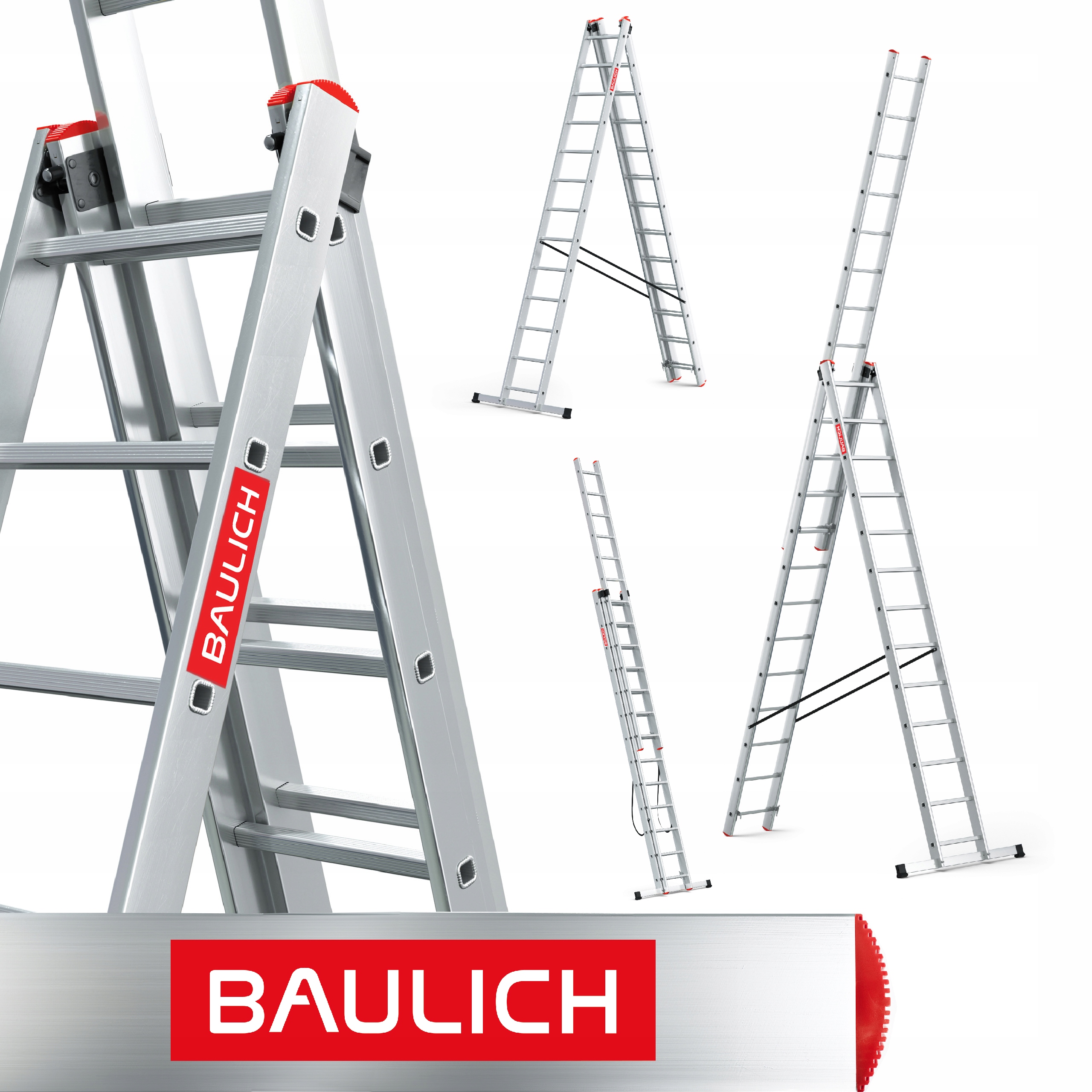 Žebřík 3x13 multifunkční Profesionální Baulich hák Bonus