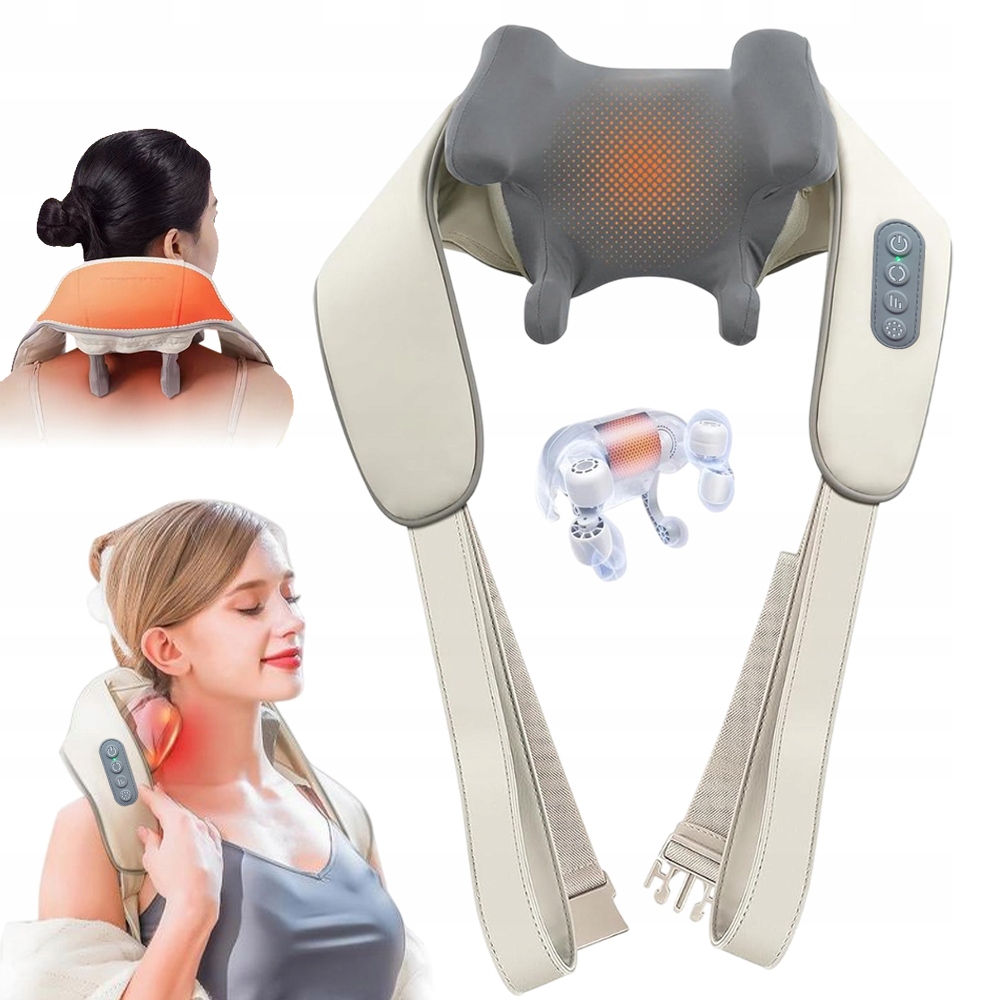 Masażer Shiatsu Karku Grzania 6D Do Mięśni Czworobocznych, Ramion I Szyi