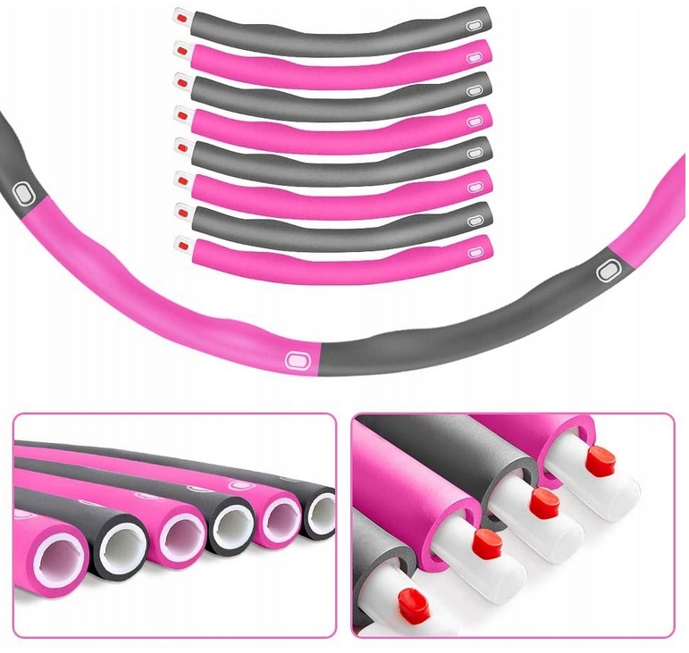 HULA HOP PIANKOWE Z WYPUSTKAMI 95 cm SKŁADANE FITNESS SPORT ODCHUDZAJĄCE Model Hula-HOP Piankowe odchudzające