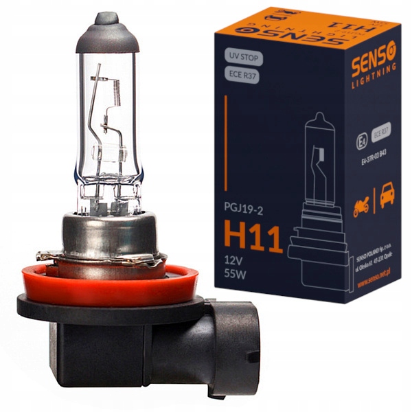 

Żarówka Senso H11 12V 55W PGJ19-2 Homologacja E4